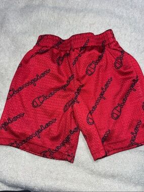 Champion Red Logo-Print Mesh Shorts for Kids
